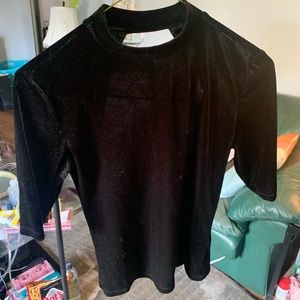 Express small backless velvet top. Black.